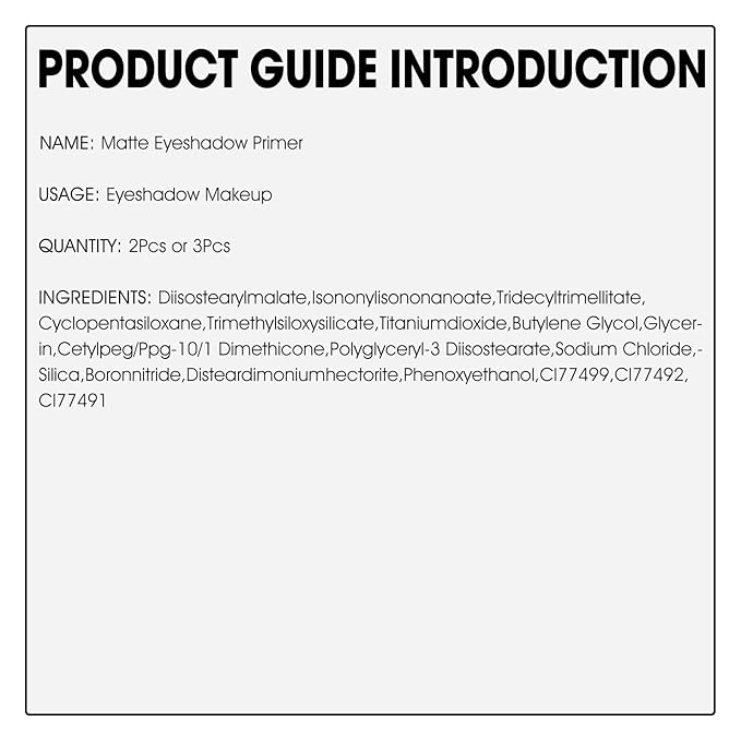 2 Pack Matte Eyeshadow Primer for Oily Lids White Eyeshadow No Crease Eye Primer Makeup Eyeshadow Base Waterproof & Smudge-proof & Long Lasting Cream Liquid Eye-shadow for All Shadows (Set A)