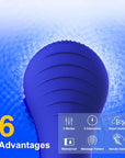 NågraCoola CLIE Facial Cleansing Brush, Waterproof and Rechargeable Face Scrub Brush for Men & Women, Cleansing, Exfoliating and Massaging, Electric Face Scrubber - Blue