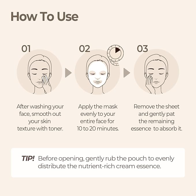 SKINFOOD Rice Daily Sheet Mask, Hydrating and Nourishing Face Mask with Rich Rice Essence, Vegan Korean Skincare for Smooth, Clear, Radiant Skin (10 EA)