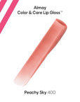 Almay Color & Care Hydrating Lip Gloss, Soft Natural Hues, Prebiotic Complex, Hyaluronic Filling-Sphere Technology, 400 Peachy Sky, 0.1 Fl Oz