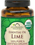 US Organic Lime Essential Oil - Certified Organic, Steam Distilled - W/Euro droppers (More Size Variations Available) (15 ml / .5 fl oz)