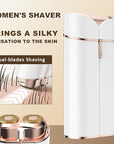Facial Hair Removal for Women, Portable Painless Electric Shaver Device with Built-in LED, Wet/Dry Electric Razor Hair Remover Epilators for Face, Chin, Upper Lip and Arms (White-2025)