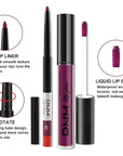 evpct 2Pcs Light Plum Purple Matte Liquid Lipstick Lip Gloss Stain and Retractable Lip Liner Makeup Set for Women Long Lasting Waterproof 24 Hours Lipstick labial mate larga duracion 24 45#