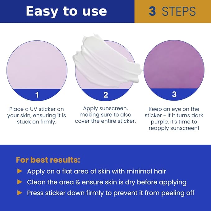 UV Detection Stickers for Sunscreen Reapply Reminder, Suitable for Kids & Adults, 40 Sticker Patches, Sun Cream Detection by Alevial