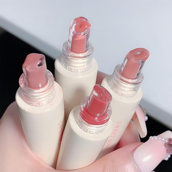 4 Colors Jelly Glossy Lip Gloss Set,Long Lasting Moisturizing Tinted Lip Balm,Plumping Water Lip Glaze, Mirror Hydrating Liquid Lipsticks Brighten Lipstick