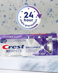 Crest 3D White Brilliance Luminous Purple Teeth Whitening Toothpaste, 4.6 oz Pack of 3, Anticavity Fluoride Toothpaste, Fights 100% More Surface Stains, 24 Hour Active Stain Prevention