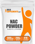 BulkSupplements.com NAC Powder - N-Acetyl Cysteine 600mg, NAC Supplement - Antioxidant Support, Gluten Free - 600mg per Serving, 416 Servings, 250g (8.8 oz) (Pack of 1)