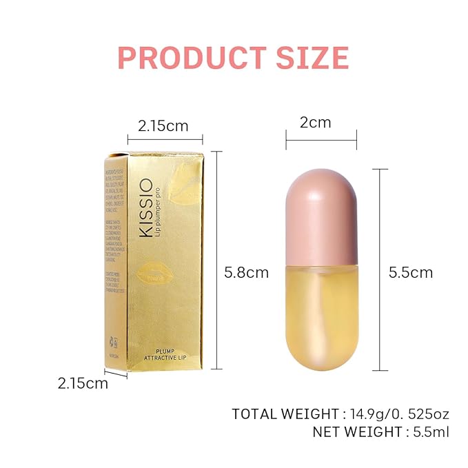 KISSIO Natural Lip Plumper,Lip Plumping Lip 5.5ml