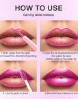 evpct Hot Pink Metallic Glitter Lip Liner and Lipstick Combo Lip Gloss Stain Set Makeup for Women Long Lasting Waterproof 24, Rose Pink Frosted Metallic Shimmer Glossy iridescent Liquid Lipstick 07
