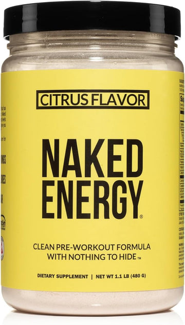 Naked Citrus Naked Energy - Citrus Flavored Clean Pre Workout Supplement for Men and Women, Vegan Friendly, No Added Sweeteners, Colors Or Flavors - 30 Servings