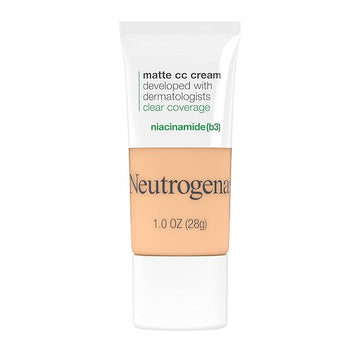 Neutrogena Clear Coverage Flawless Matte CC Cream, Full-Coverage Free, Porcelain, 1 oz