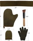 5-Piece Self Tanning Mitt Set with Tan Applicator Mitts, Face Mitt, Exfoliating Glove, for Bronze Tan