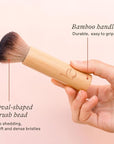 Kabuki Brush for Face - Ultra Soft Bronzer Brush for Blush, Loose Powder, Powder and Liquid Foundation & Self Tanner, Travel Friendy Makeup Blending Tool, Gentle on Skin
