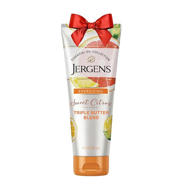 Jergens Sweet Citrus Body Butter, Hand and Body Lotion, Moisturizer for Women, Lotion with Essential Oil for Indulgent Moisturization, 7 Oz
