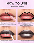 evpct Black Metallic Glitter Lip Liner and Lipstick Combo Lip Gloss Stain Set Makeup for Women Long Lasting Waterproof 24, Goth Gothic Halloween Metallic Shimmer Frosted Iridescent Liquid Lipstick 17