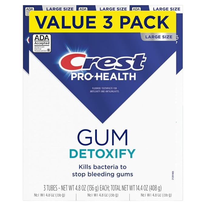 Crest Pro-Health Gum Detoxify Deep Clean Toothpaste, 4.8 oz Pack of 3 - Anticavity, Antibacterial Flouride Toothpaste, Clinically Proven, Gum and Enamel Protection, Plaque Control