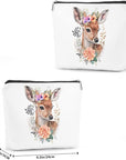 Floral deer cosmetic bag dear