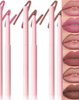 evpct 3Pcs Retractable Lip Liner Pencils Set Pack for Shaping & Sculpting Lips, Pink Chestnut Maroon Dark Taupe Brown Creamy Matte Velvet Pigmented Lip Liner lipliners Crayon Lipstick,09 + 10 + 12