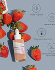 Volition Beauty Strawberry-C Brightening Serum with Vitamin C + Hyaluronic Acid | Soothes, Reduces Excess Oil, Improves Skin Luminosity & Smooths the Look of Wrinkles | Vegan