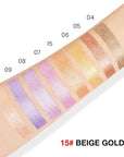 evpct Beige Gold Shimmer Cream Eye Shadow Brightener Sticks Set for Eyes, Gold Shimmery Matte Pencil Eye shadow Applicator Stick Pen Palette Makeup Waterproof sombras en crema para ojos 15#
