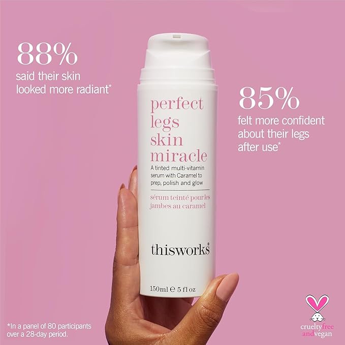 This Works Perfect Legs Skin Miracle | Tinted Serum for Radiant, Even-Toned Legs | Enriched with Vitamin C & E for Nourishment | Hydrates, Smooths & Enhances Natural Glow, 5 oz / 150ml