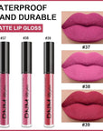 evpct 3Pcs Rose red plum Warm pink Deep cranberry Matte Liquid Lipstick Set for Women 24-hour Matte Lipstick Lip Stain Gloss Long Lasting 24 Smudge Waterproof labiales mate larga duracion 24
