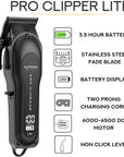 Supreme Trimmer Pro Clipper Lite | 210 Min Run Time Professional Hair Cutting Tool Set + Hair Comb, Scissors & Fade Blade | STC5000