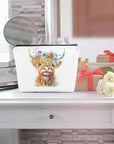 Western cosmetic bag highland cow