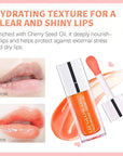 Hydrating Lip Glow Oil, Lip Oil Gloss Transparent Lip 2 OZ