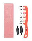 Big Hair Tools Extra Large Wide Tooth Comb for Thick, Curly, Wavy or Long Hair - Frizz-Free Detangling Shower Comb - Big Hair Comb and 2 Dent Free Clips