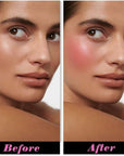Single Warm Orange Matte Cream to Powder Blush Makeup Palette, Cheeks Face Blushes for Older Women, Natural Monochrome Blushes Makeup Palette, Paleta de rubores 05(0.35 Oz)