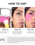 Pink Powder Blush Palette, Multi-Use Makeup Blusher Pink Blendable Formula