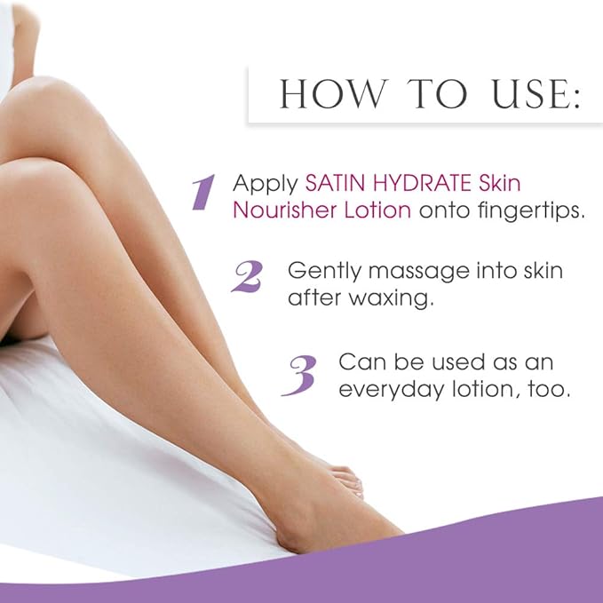 SATIN SMOOTH Post Wax Lotion - Hydrating Skin Nourisher for Smooth & Healthy Skin, After Wax Care Treatment, 16 fl oz