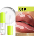 8 Colors Hydrating Lip Oil, Big Brush Head Lip Glaze Shiny Transparent Lip Glow Oil 0.35 Fl Oz, Glossy Finish (# 01)