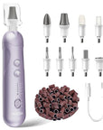 Professional Manicure Pedicure Kit, Cordless Electric Nail File Set, Rechargeable Pedicure Tools for feet, 5 Speeds Hand Foot Care Nail Drill for Thick Nail Toenail Cuticle Women Men Baby Pets-Purple