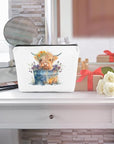Western cosmetic bag highland cow