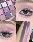 Purple Pink Eyeshadow Eye Shadow Palette Makeup,Violet Lavender Eyeshadow Palette Make Up Highly Pigmented Waterproof Mauve Bright Purple Pink Sparkling Eye Shadow, Long Lasting