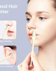 2-in-1 Nasal Hair Cutter for Women,4pcs Double Sided Nasal Hair Cutter,Nostril Hair Remover Tool, 360° Rotating Nose Hair Trimmer with Ear Digger for Men and Women Manual Nose Hair Trimmer