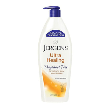 Jergens Ultra Healing Dry Skin Lotion, Hand and Body Moisturizer for Quick Absorption into Extra Dry Skin with Hydralucence Blend, Vitamins C, E and B5, White, 21 oz