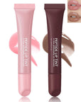 Tinted Lip Balm-2Pcs Pink Brown Peptide Gloss,Thanksgiving