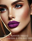 evpct 2Pcs Purple Matte Liquid Lipstick Lip Gloss Stain and Retractable Lip Liner Makeup Set for Women Long Lasting Waterproof 24 Hours Permanent Lipstick labial mate larga duracion 24 52#