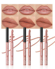 Matte Lip Liner Pencil Set 3 Pack, Long-Lasting Waterproof Lip Liners, Smudge-Proof and High Pigment Lip Liner Kit, Smooth Application for Defining & Shaping Lips, Non-Fading Matte Finish-1#