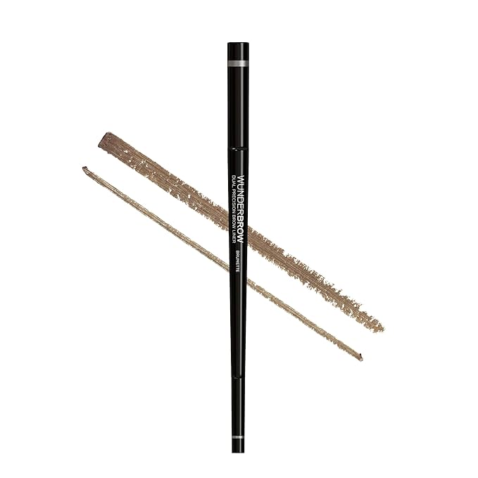 Wunderbrow Dual Precision Brow Liner, Eyebrow Liner Pencil With Angled Tip and Ultra Fine Tip Dual Precision Brow Liner Eye Brow Make Up, Color Brunette