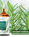 Rosemary Essential Oil for Hair Growth & Scalp Care - 3.38 Fl Oz (100ml) 100% Pure Organic Cold Pressed Oil in Glass Bottle - Aromatherapy Diffuser, Skin & Nail Treatment(Large, Rosemary)