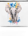 Floral elephant cosmetic bag elephant