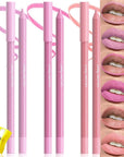 evpct 3Pcs Violet Rose Nude Pink Matte Long Lasting Wear Lip Liner Pencils Makeup Set for Shaping & Sculpting Lips, No Transfer Waterproof Pigmented Lip Liner Crayon lipliners Lipstick Pencil 14+16+18