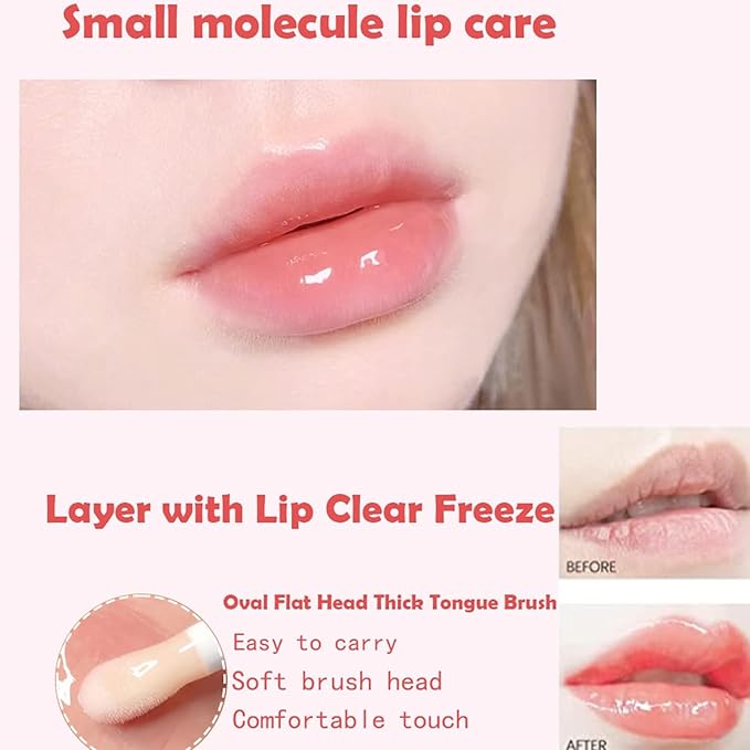 Dulele 4PCS Fruit Flavoured Lip Oil Set, Moisturizing Plumping Lip Glow Oil, No-Sticky Lip Gloss Lip Balm, Hydrating Nourishing Lip Care for Women/Peach/Strawberry (Pink, 1)