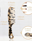 Large Wide Tooth Hair Comb, LADYAMZ [Tortoise Shell] Cellulose Acetate Round Tooth Comb for Straight/Curly Hair,Short/Long Hair Women Men or Kids, Easy Detangling Wet or Dry, Anti-static (Ivory)