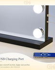 Vanity Mirror with Lights, 15 Dimmable LED Bulbs Large Hollyhood Makeup Mirror, Light up Mirror with 10X Magnification and USB Charging Port, Smart Touch 3 Colors, Metal Frame