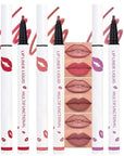 2Pcs Longwear Liquid Lip Liner Stain Marker Pen Set Long Lasting Waterproof, Pink Red Maroon Mauve Purple Matte 24 Hour Lip Liner and Lipstick Combo, Color Stay Lipliner All Day, Lip Stain peel off